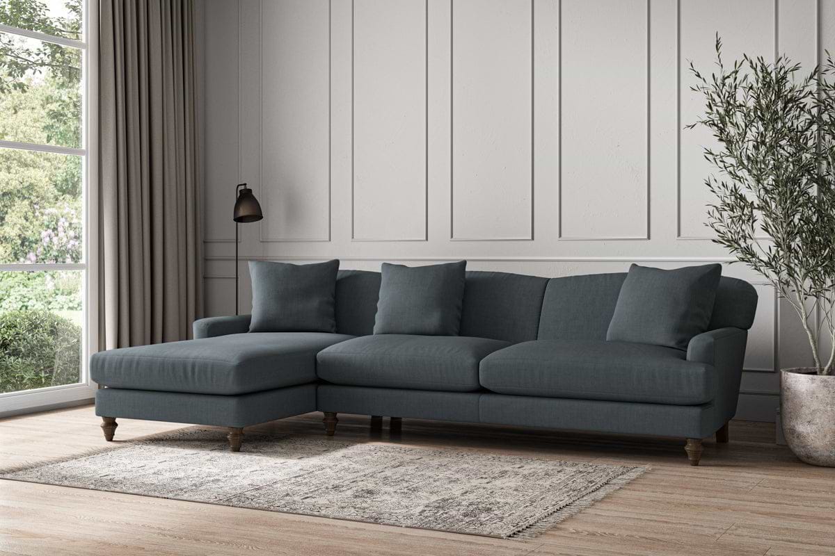 Deni Grand Left Hand Chaise Sofa - Brera Linen Dusk