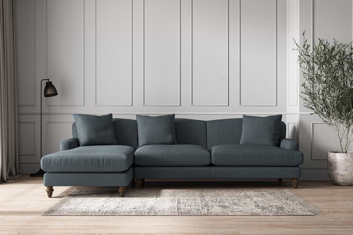 Deni Grand Left Hand Chaise Sofa - Brera Linen Dusk-MAKE TO ORDER-Nkuku