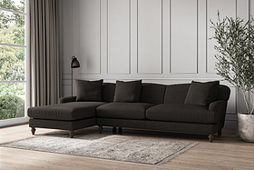 Deni Grand Left Hand Chaise Sofa - Brera Linen Espresso