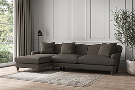 Deni Grand Left Hand Chaise Sofa - Brera Linen Granite