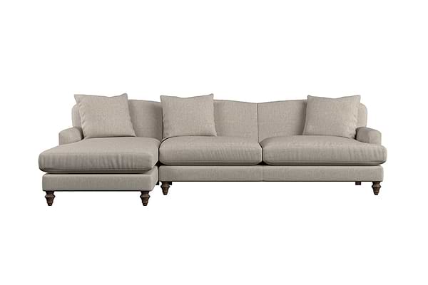 Deni Grand Left Hand Chaise Sofa - Brera Linen Natural-MAKE TO ORDER-Nkuku