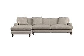 Deni Grand Left Hand Chaise Sofa - Brera Linen Pebble