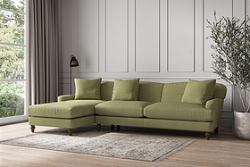 Deni Grand Left Hand Chaise Sofa - Brera Linen Sage