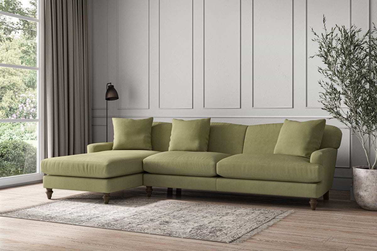 Deni Grand Left Hand Chaise Sofa - Brera Linen Sage