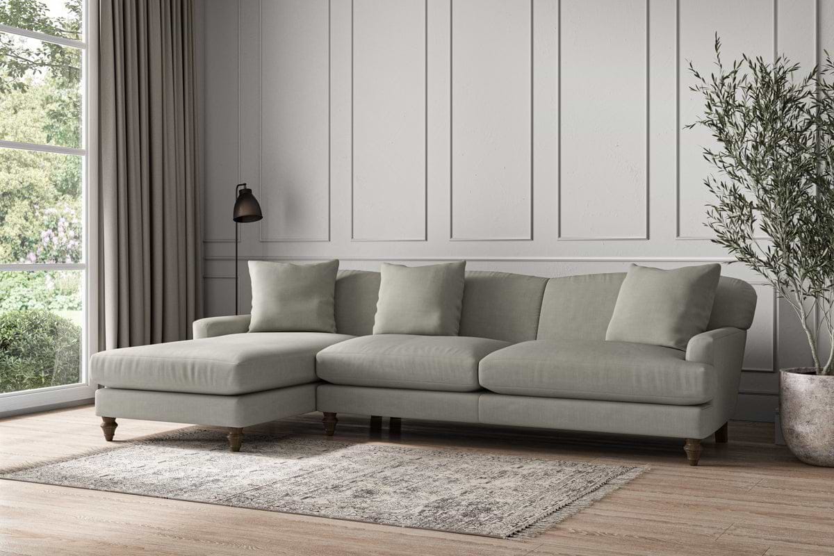 Deni Grand Left Hand Chaise Sofa - Brera Linen Smoke