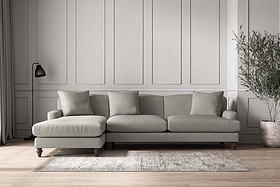 Deni Grand Left Hand Chaise Sofa - Brera Linen Smoke