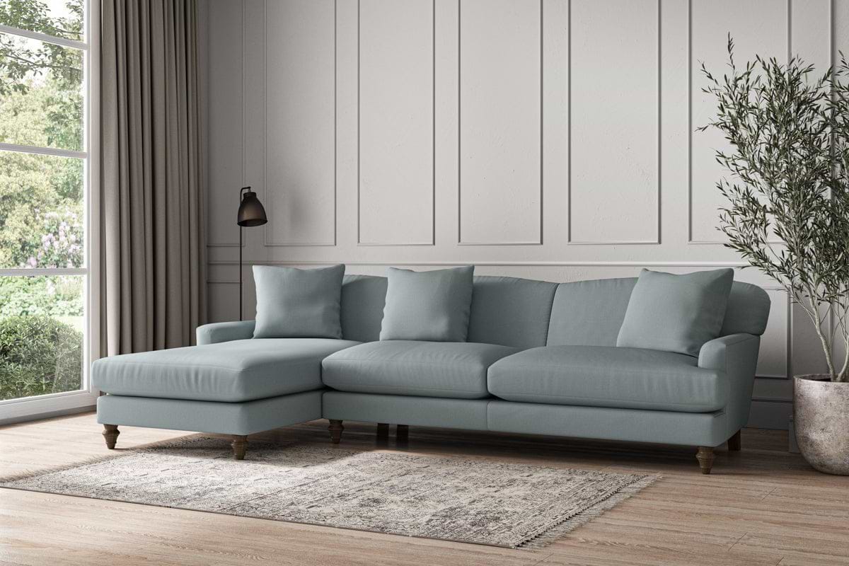 Deni Grand Left Hand Chaise Sofa - Recycled Cotton Horizon-MAKE TO ORDER-Nkuku