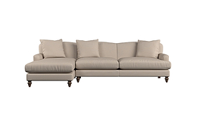 Deni Grand Left Hand Chaise Sofa - Recycled Cotton Horizon-MAKE TO ORDER-Nkuku
