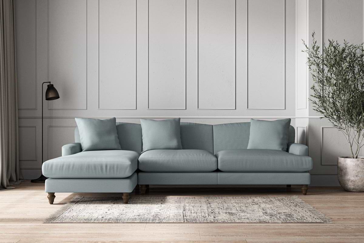 Deni Grand Left Hand Chaise Sofa - Recycled Cotton Horizon-MAKE TO ORDER-Nkuku