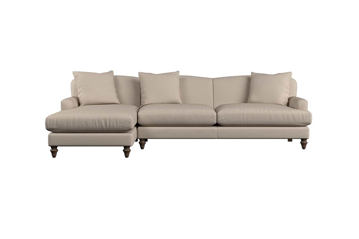 Deni Grand Left Hand Chaise Sofa - Recycled Cotton Navy-MAKE TO ORDER-Nkuku