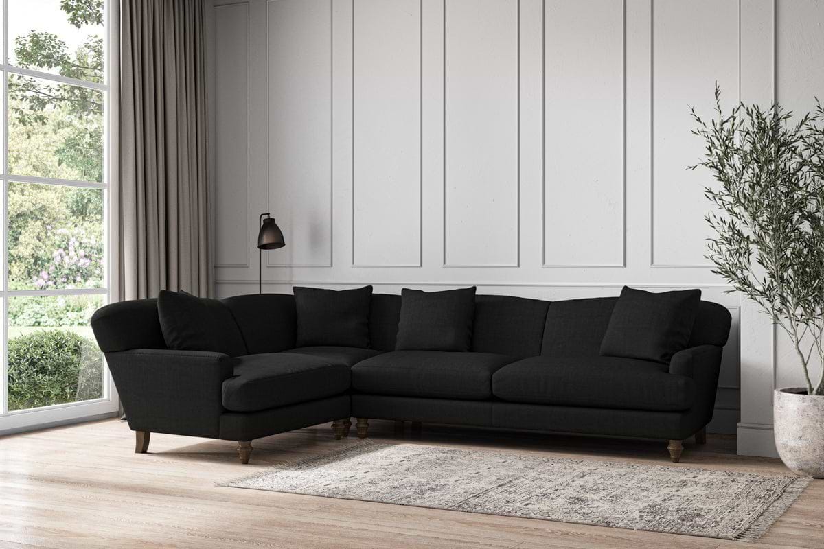 Deni Grand Left Hand Corner Sofa - Brera Linen Charcoal