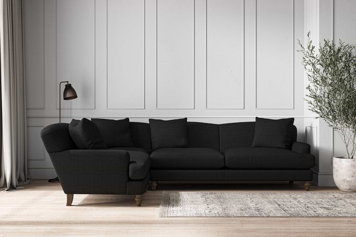 Deni Grand Left Hand Corner Sofa - Brera Linen Charcoal
