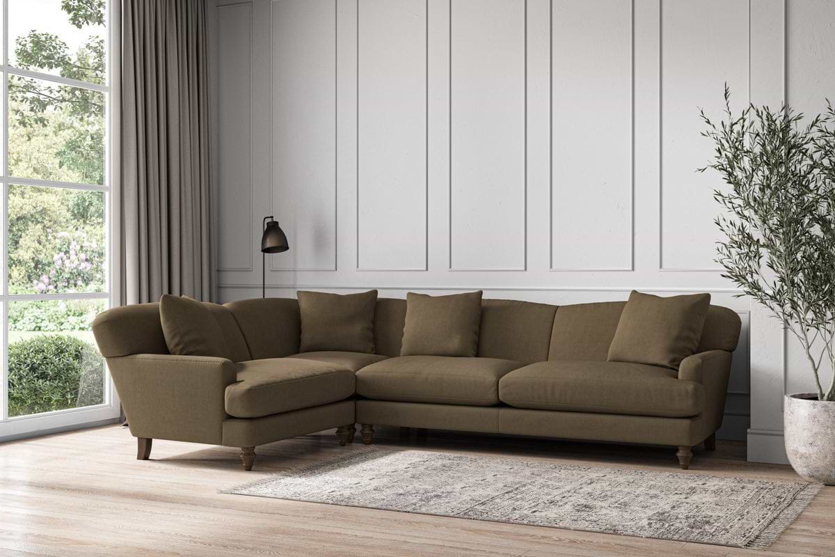 Deni Grand Left Hand Corner Sofa - Brera Linen Chestnut