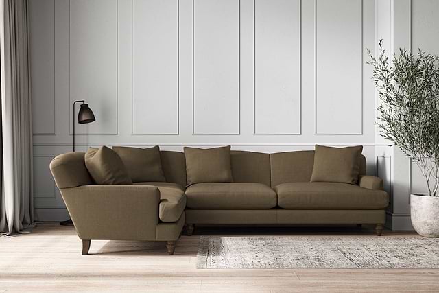 Deni Grand Left Hand Corner Sofa - Brera Linen Chestnut