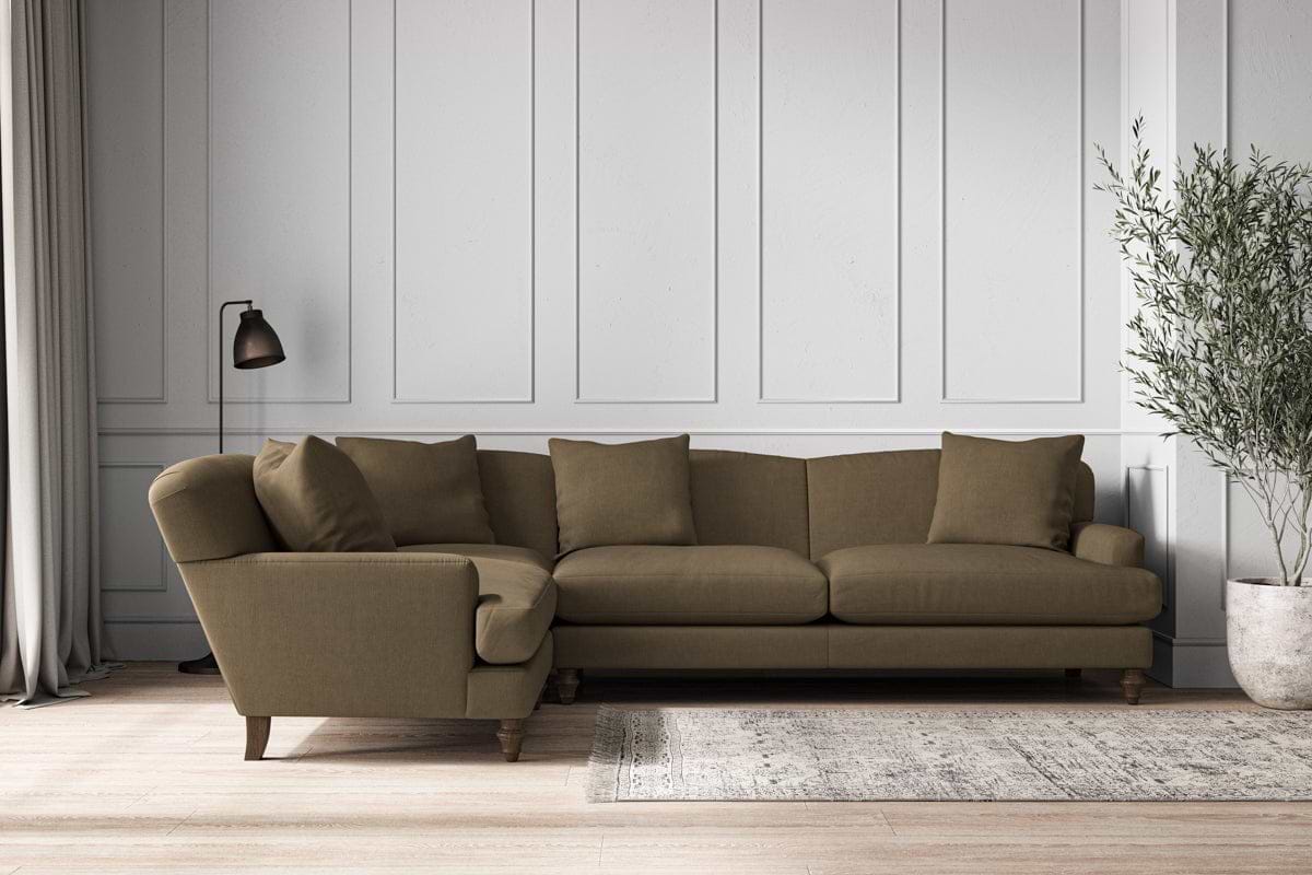 Deni Grand Left Hand Corner Sofa - Brera Linen Chestnut