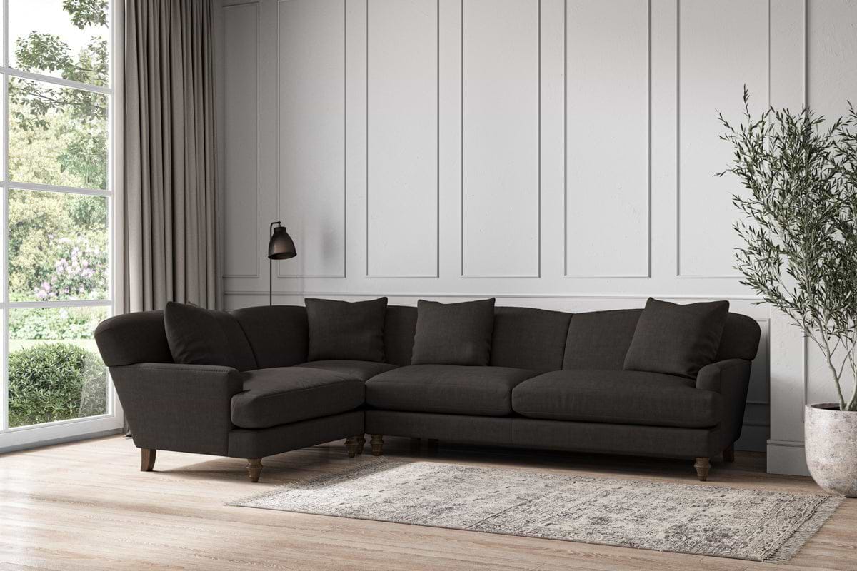 Deni Grand Left Hand Corner Sofa - Brera Linen Espresso
