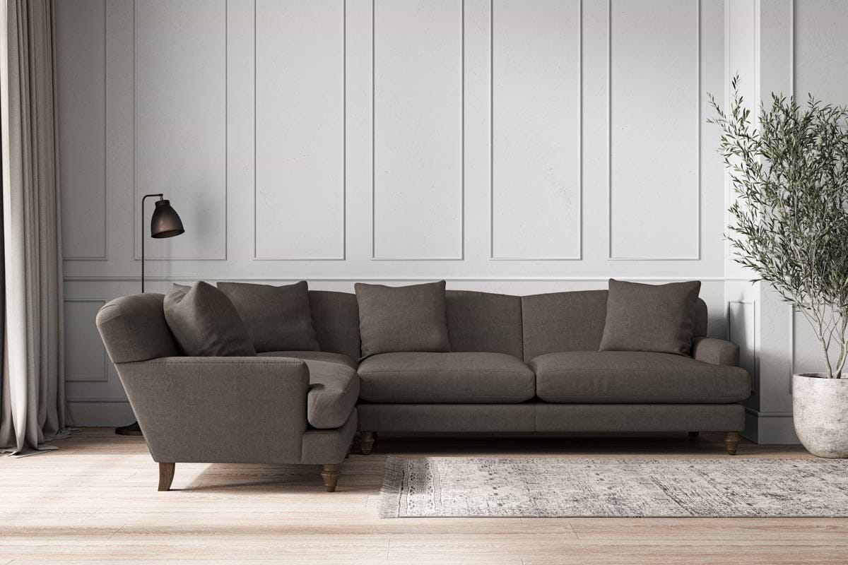Deni Grand Left Hand Corner Sofa - Brera Linen Granite-MAKE TO ORDER-Nkuku