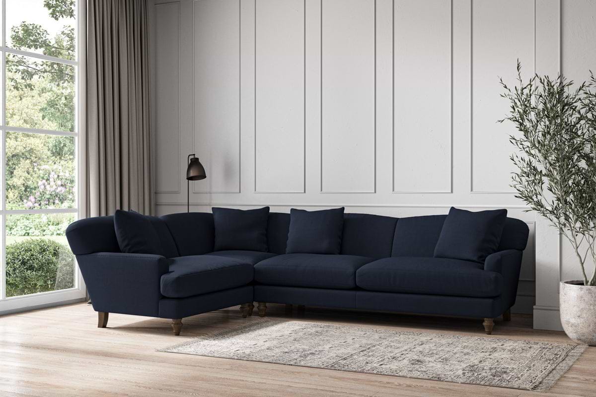 Deni Grand Left Hand Corner Sofa - Brera Linen Indigo