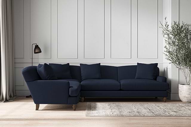 Deni Grand Left Hand Corner Sofa - Brera Linen Indigo