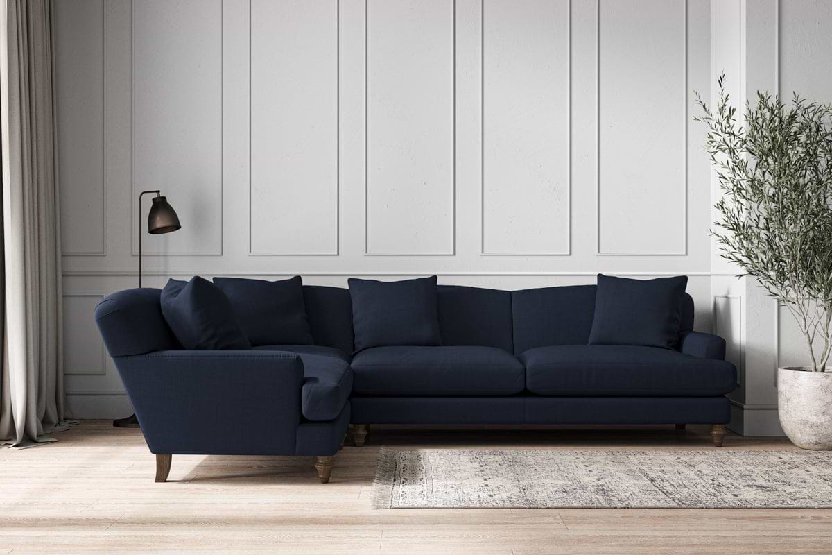 Deni Grand Left Hand Corner Sofa - Brera Linen Indigo