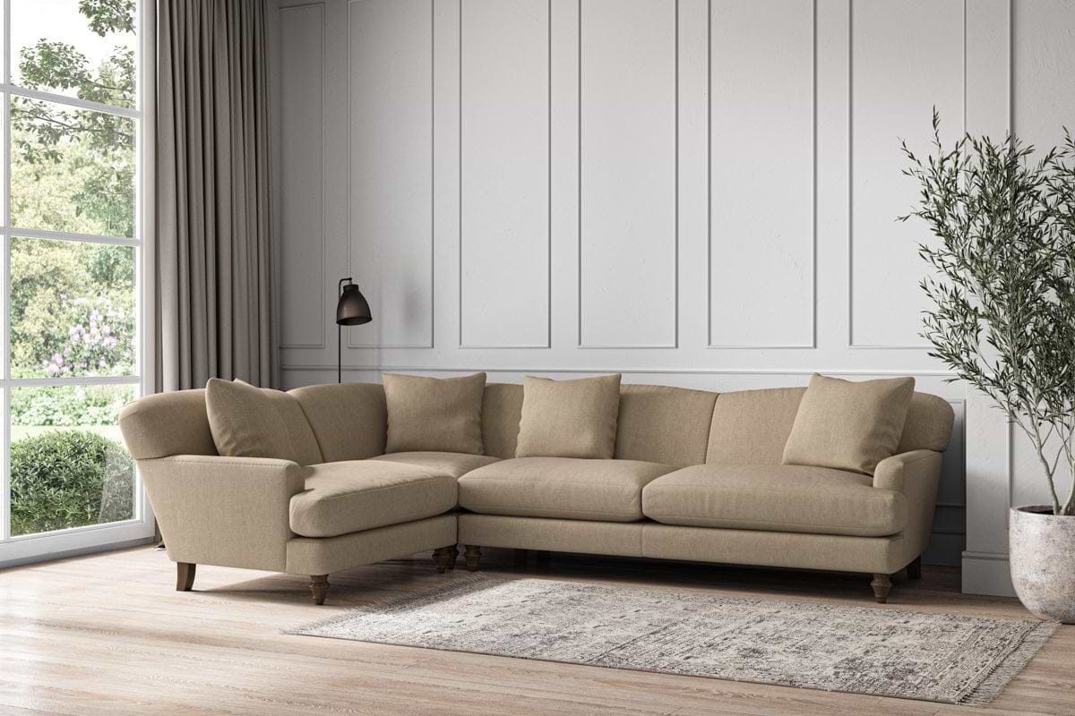 Deni Grand Left Hand Corner Sofa - Brera Linen Pebble