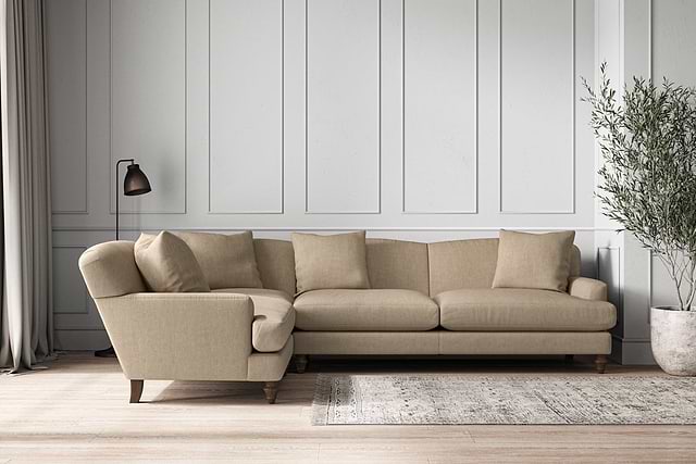 Deni Grand Left Hand Corner Sofa - Brera Linen Pebble