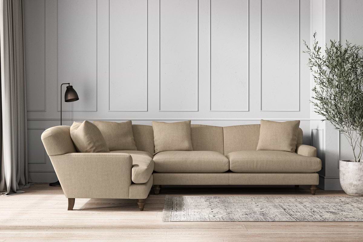 Deni Grand Left Hand Corner Sofa - Brera Linen Pebble