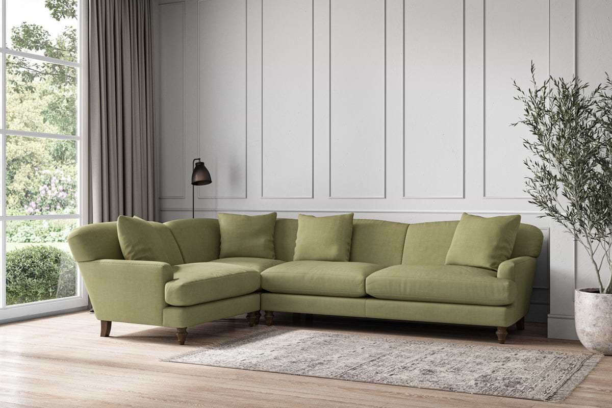 Deni Grand Left Hand Corner Sofa - Brera Linen Sage-MAKE TO ORDER-Nkuku