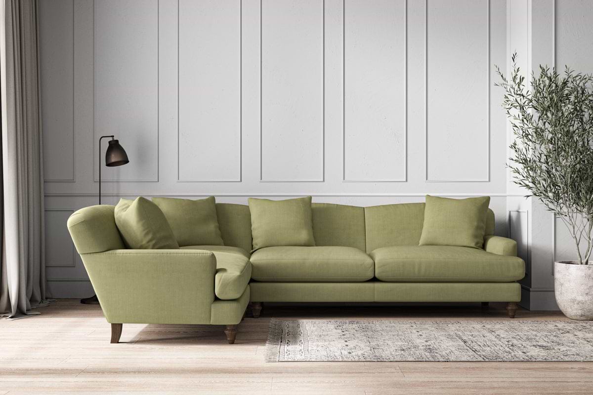 Deni Grand Left Hand Corner Sofa - Brera Linen Sage-MAKE TO ORDER-Nkuku
