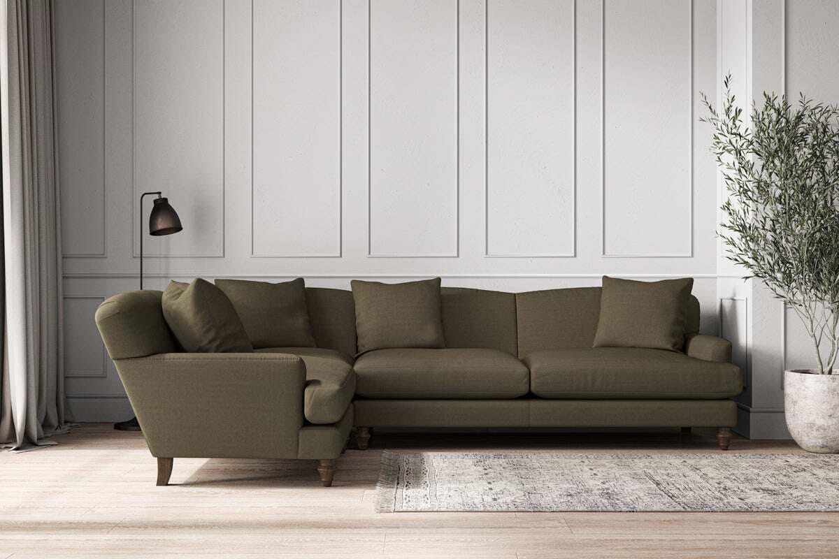 Deni Grand Left Hand Corner Sofa - Recycled Cotton Fatigue-MAKE TO ORDER-Nkuku
