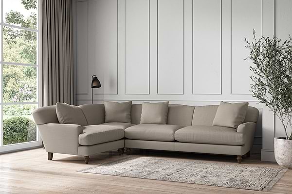 Deni Grand Left Hand Corner Sofa - Recycled Cotton Flax