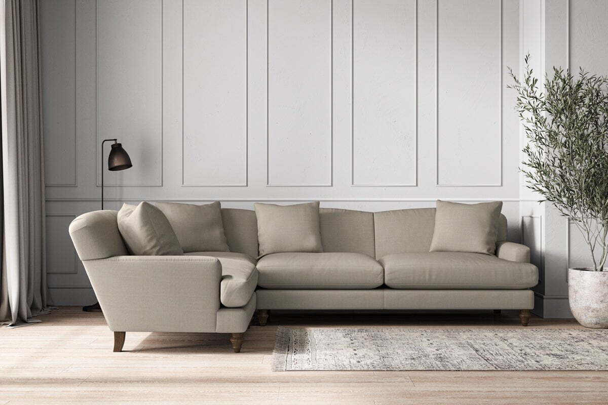 Deni Grand Left Hand Corner Sofa - Recycled Cotton Flax