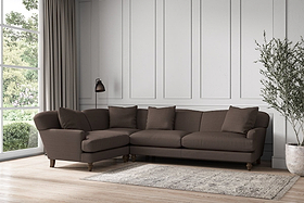 Deni Grand Left Hand Corner Sofa - Recycled Cotton Mocha-MAKE TO ORDER-Nkuku