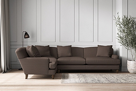 Deni Grand Left Hand Corner Sofa - Recycled Cotton Mocha-MAKE TO ORDER-Nkuku
