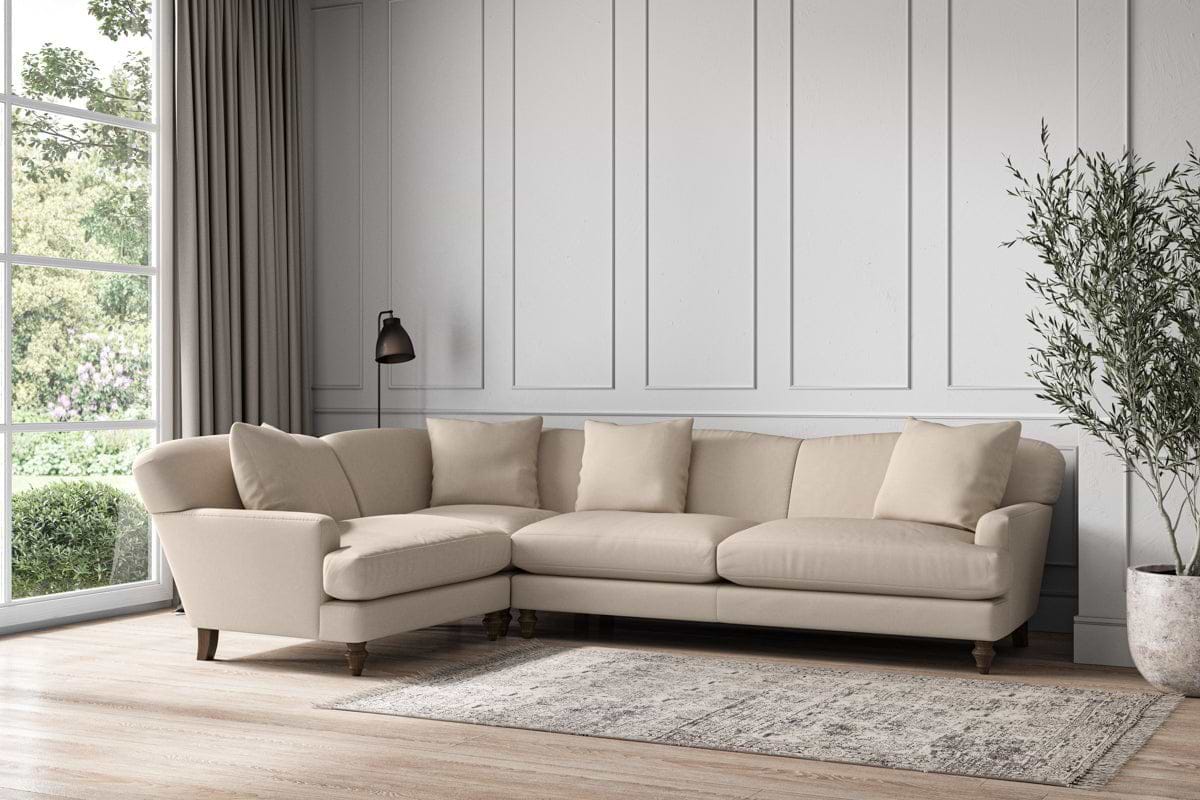 Deni Grand Left Hand Corner Sofa - Recycled Cotton Natural