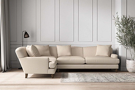 Deni Grand Left Hand Corner Sofa - Recycled Cotton Natural