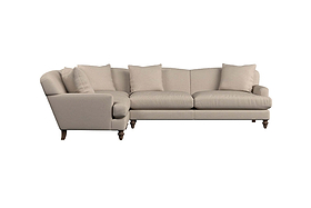 Deni Grand Left Hand Corner Sofa - Recycled Cotton Navy-MAKE TO ORDER-Nkuku
