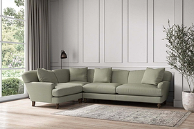 Deni Grand Left Hand Corner Sofa - Recycled Cotton Seaspray-MAKE TO ORDER-Nkuku