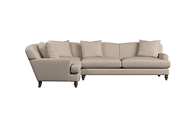Deni Grand Left Hand Corner Sofa - Recycled Cotton Seaspray-MAKE TO ORDER-Nkuku