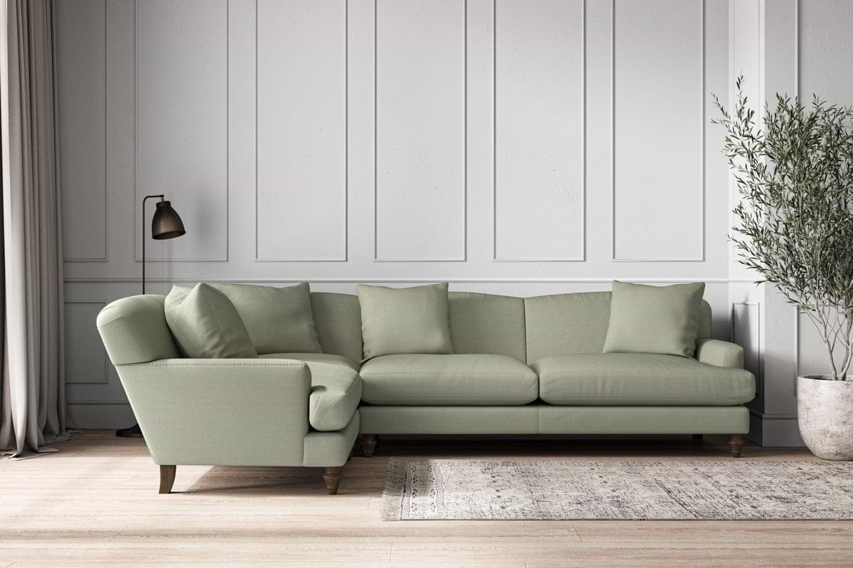Deni Grand Left Hand Corner Sofa - Recycled Cotton Seaspray-MAKE TO ORDER-Nkuku