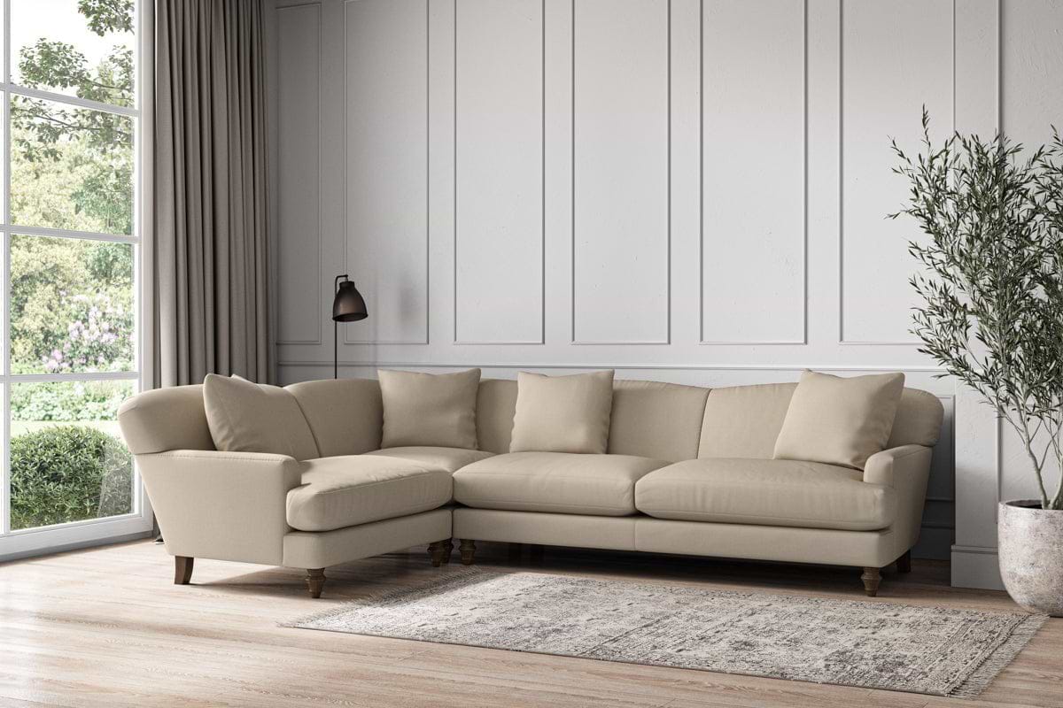 Deni Grand Left Hand Corner Sofa - Recycled Cotton Stone