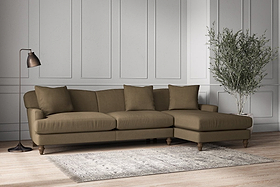 Deni Grand Right Hand Chaise Sofa - Brera Linen Chestnut