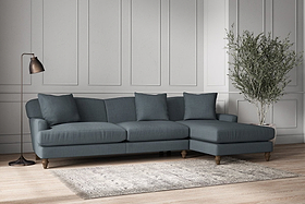 Deni Grand Right Hand Chaise Sofa - Brera Linen Dusk