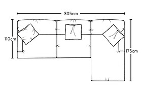 Deni Grand Right Hand Chaise Sofa - Brera Linen Dusk