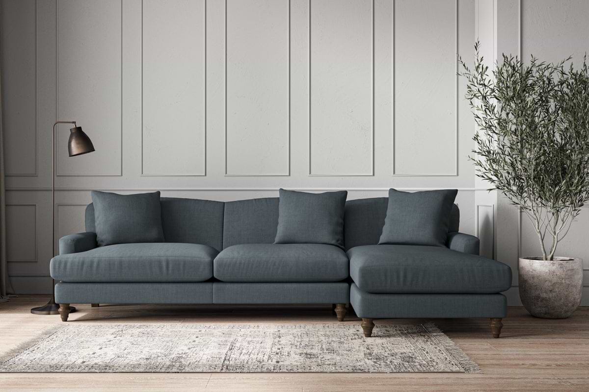 Deni Grand Right Hand Chaise Sofa - Brera Linen Dusk-MAKE TO ORDER-Nkuku