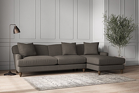 Deni Grand Right Hand Chaise Sofa - Brera Linen Granite