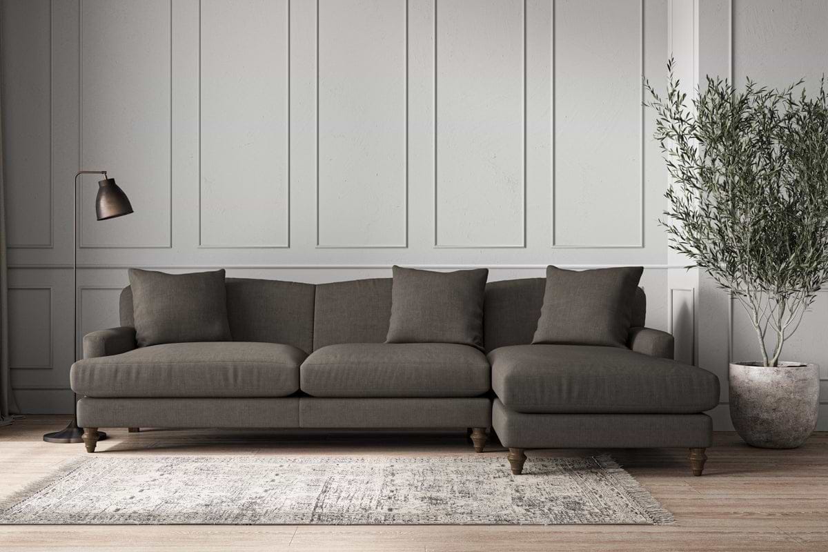Deni Grand Right Hand Chaise Sofa - Brera Linen Granite-MAKE TO ORDER-Nkuku
