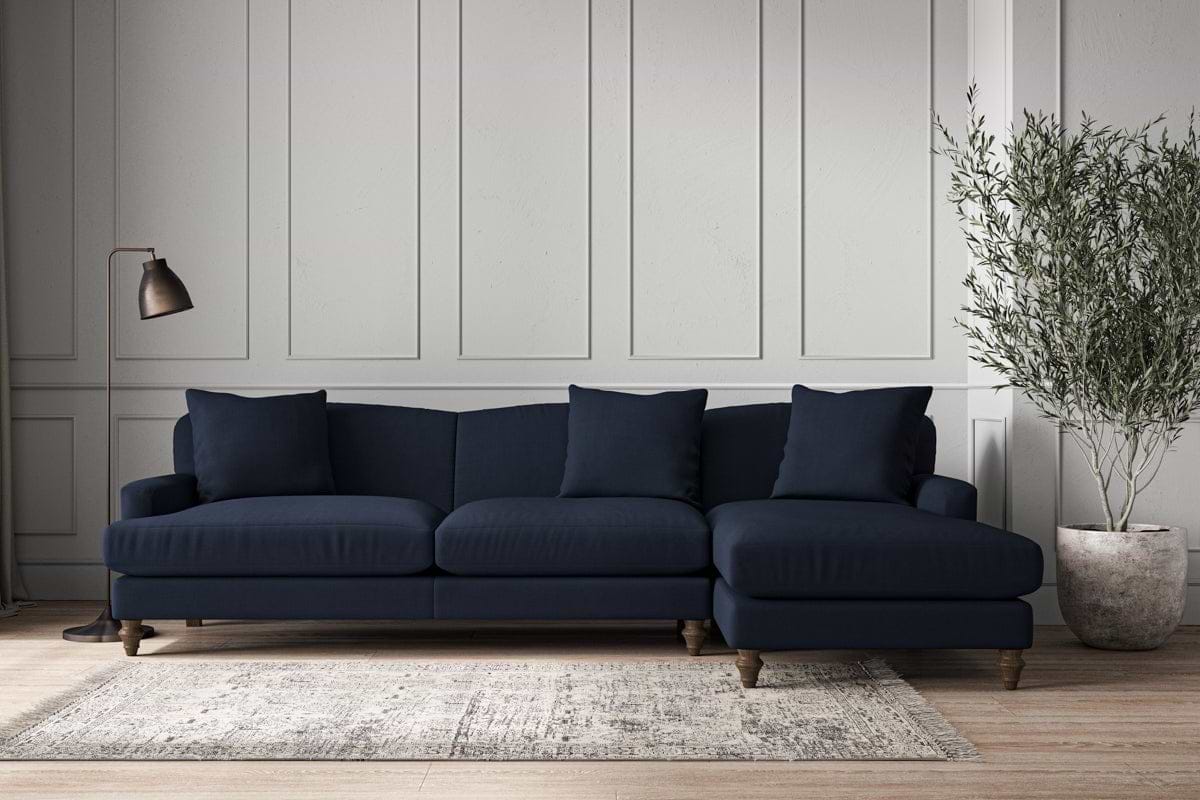 Deni Grand Right Hand Chaise Sofa - Brera Linen Indigo-MAKE TO ORDER-Nkuku