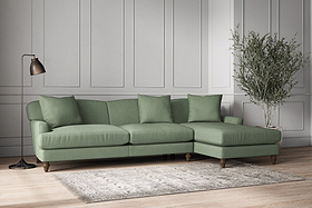 Deni Grand Right Hand Chaise Sofa - Brera Linen Jade