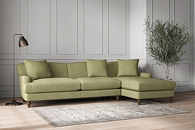 Deni Grand Right Hand Chaise Sofa - Brera Linen Sage